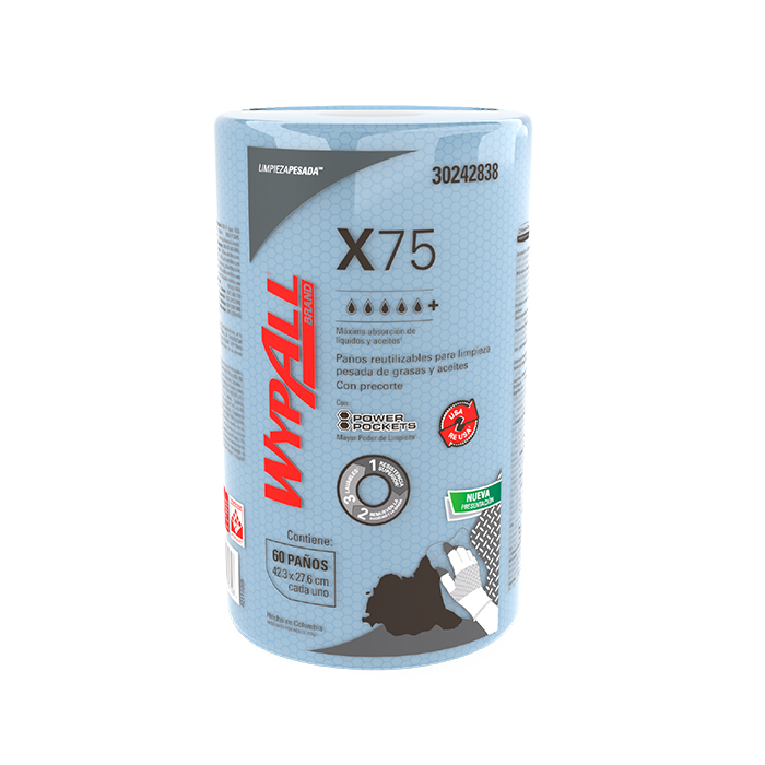 WypAll X75 Regular Roll Plus Power Pockets x unidad