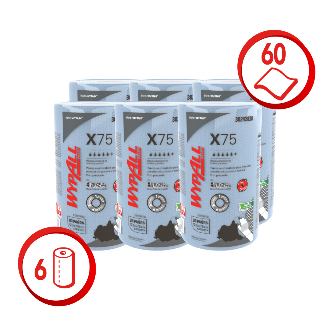 WypAll X75 Regular Roll Plus Power Pockets x unidad